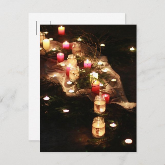 Cartão Postal De Convite Cartão-postal de cerimônia de brilho de velas - pe (Frente/Verso)