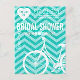Cartão Postal De Convite Cartão-postal de Chá de casamento de marca de bici