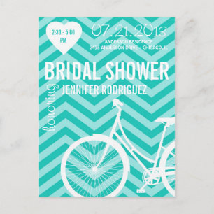 Cartão Postal De Convite Cartão-postal de Chá de casamento de marca de bici