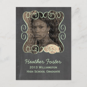 Cartão Postal De Convite Cartão-postal de Graduação de Fotos em Quadro Verd