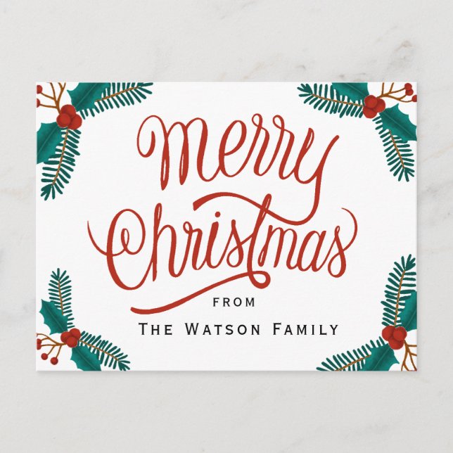 Cartão Postal De Convite Cartão-postal de Natal,Cartão de Férias Feliz (Frente)