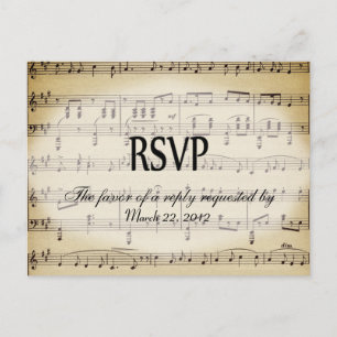Cartão Postal De Convite Cartão-postal de opções de Janto RSVP de Músic
