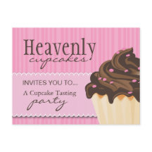 Cartão-postal de padaria rosa-claro