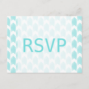 Cartão Postal De Convite Cartão-postal de Resposta a Setas Tribais Turquesa