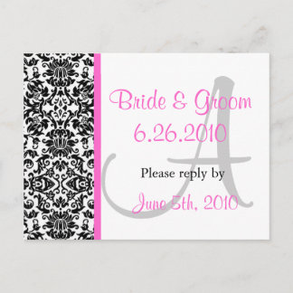 Cartão Postal De Convite Cartão-postal de resposta Damask