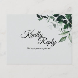 Cartão Postal De Convite Cartão-postal de Resposta de Casamento Botânico Ne