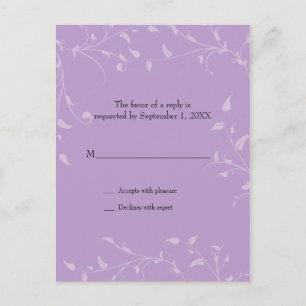 Cartão Postal De Convite Cartão-postal de resposta de casamento de videiras