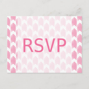 Cartão Postal De Convite Cartão-postal de Resposta de Setas Tribais Rosa