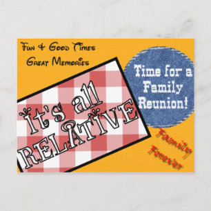 Cartão Postal De Convite Cartão-postal de Reunião Familiar