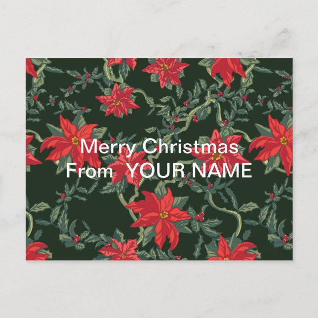 Cartão Postal De Convite Cartão-postal de segunda-feira Red Poinsettias pre (Frente)