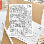 Cartão Postal De Convite Cartão-postal do canto parisiense preto-e-branco<br><div class="desc">Cartão-postal preto e branco,  ilustrado com beleza,  com um belo canto cênico de Paris,  França.</div>