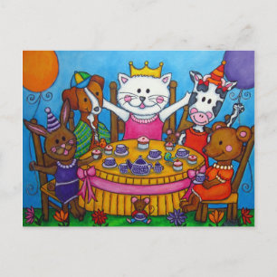 Cartão Postal De Convite Cartão-postal do Pequeno Tea Party