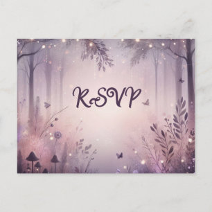 Cartão Postal De Convite Cartão-postal Eethal Fairy Lights Forest RSVP