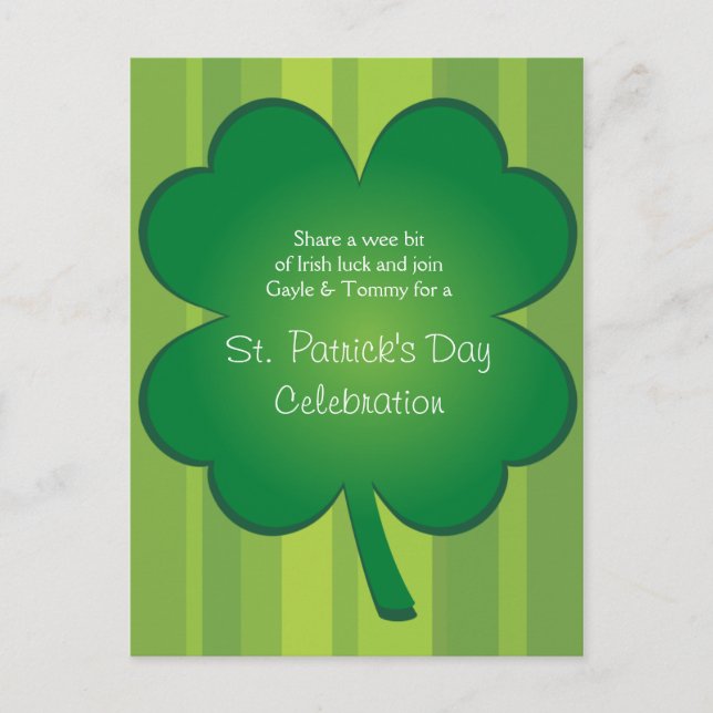 Cartão Postal De Convite Cartão-postal Giant Clover (Frente)