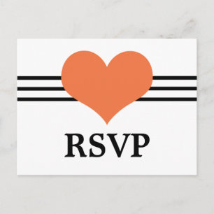 Cartão Postal De Convite Cartão-postal Mod Heart RSVP, Laranja