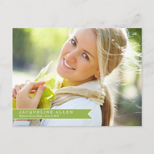 Cartão Postal De Convite Cartão-postal para graduação em fita simples (Frente)