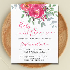 Cartão Postal De Convite Cartão-postal para o Chá de fraldas de Casais Flor