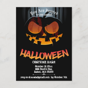 Cartão Postal De Convite Cartão-postal para o festival Jack O'Halloween