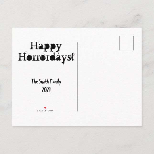 Cartão Postal De Convite Cartão-postal personalizado de Natal de horror de  (Verso)
