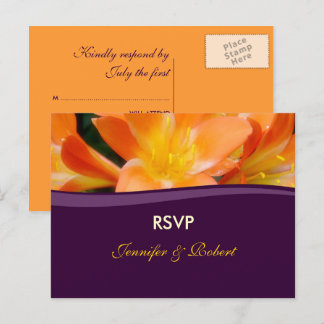 Cartão Postal De Convite Cartão-postal RSVP de Casamento