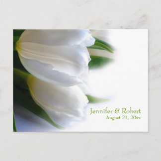 Cartão Postal De Convite Cartão-postal RSVP de Casamento Branco