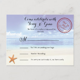 Cartão Postal De Convite Cartão-postal RSVP de Casamento de Destino do Drea