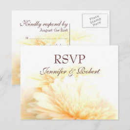 Cartão Postal De Convite Cartão-postal RSVP de Casamento de ouro