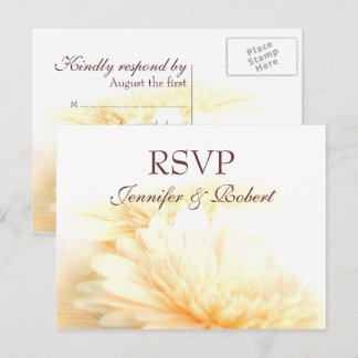 Cartão Postal De Convite Cartão-postal RSVP de Casamento de ouro