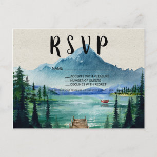Cartão Postal De Convite Cartão-postal RSVP de Casamento Russo Lakeside