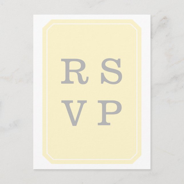Cartão Postal De Convite Cartão-postal RSVP de Casamento Simples Elegante A (Frente)