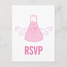 Cartão Postal De Convite Cartão-postal RSVP de Química Rosa-Sweet