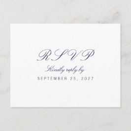 Cartão Postal De Convite Cartão-postal RSVP de resposta branca e minimalist