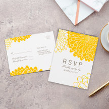 Cartão-postal RSVP de resposta de crisântemos amar