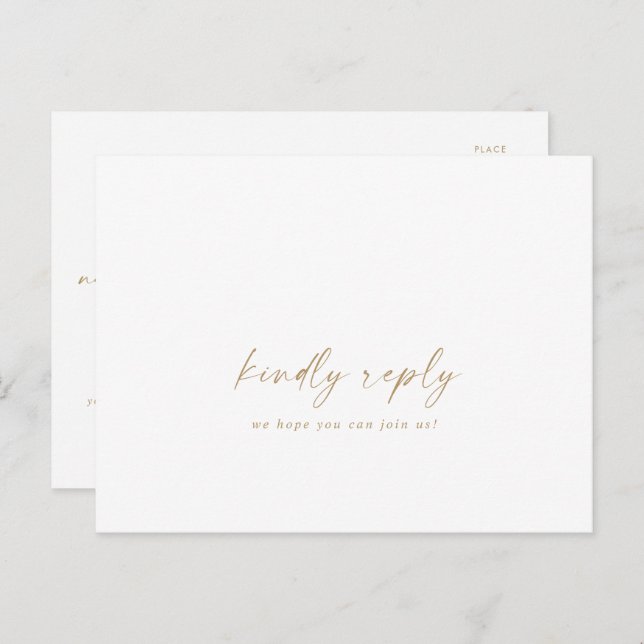 Cartão Postal De Convite Cartão-postal RSVP de Solicitação de Música Dourad (Frente/Verso)