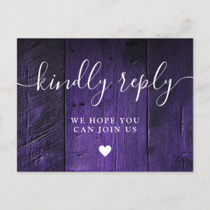 Cartão Postal De Convite Cartão-postal RSVP de Solicitação de Música Rústic