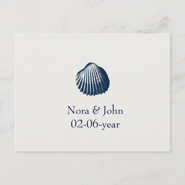 Cartão Postal De Convite cartão rsvp de Casamento de praia (Frente)