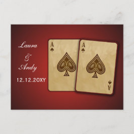 Cartão Postal De Convite Cartão rsvp de Casamento de Vegas
