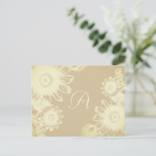 Cartão Postal De Convite Cartão RSVP Floral de Ivory e Cinza