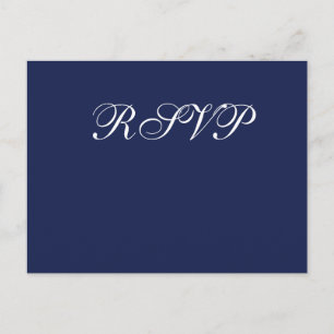 Cartão Postal De Convite Cartão Wedding náuticos azuis de RSVP