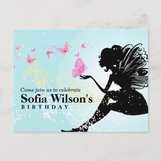 Cartão Postal De Convite Cartaz de fada (Frente)