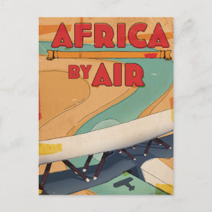 Cartão Postal De Convite Cartaz de viagem da África de avião