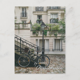 Cartão Postal De Convite Cartaz de viagem de outono de bicicleta Paris Fran