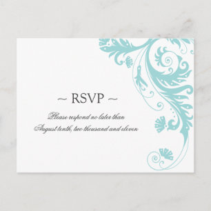 Cartão Postal De Convite Cartões-postais de resposta de casamento elegantes