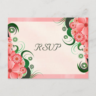 Cartão Postal De Convite Cartões-postais de resposta RSVP Elegante Floral d