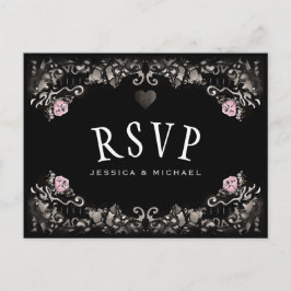 Cartão Postal De Convite Cartões-postais de RSVP combinantes para casamento