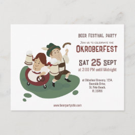 Cartão Postal De Convite casal bávaro engraçado convida para Oktoberfest