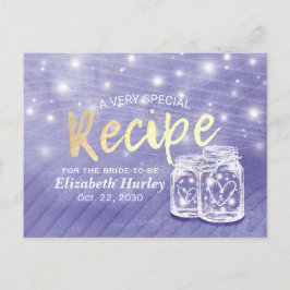 Cartão Postal De Convite Casal Mason Jar String Chá de panela leve Receita
