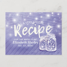 Cartão Postal De Convite Casal Mason Jar String Chá de panela leve Receita