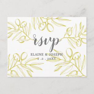 Cartão Postal De Convite Casamento Botânico Rsvp