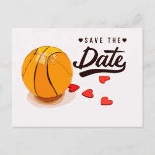 Cartão Postal De Convite Casamento de Basquete Salve a Data